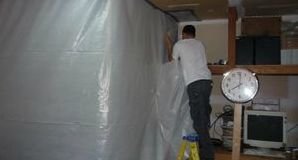 Installation of Vapor Barrier For Mold Eradication